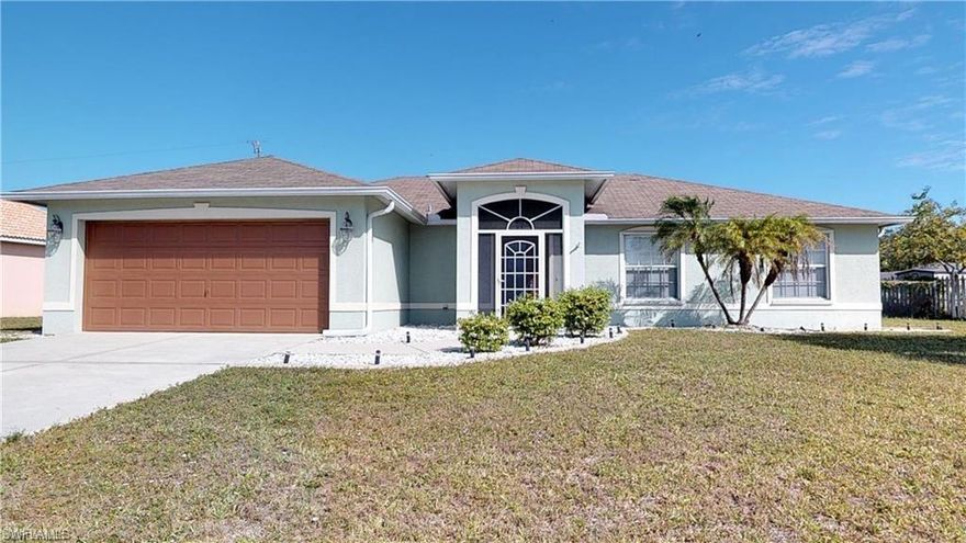 * Highly Motivated Seller * Welcome home to this beautiful Cape Coral property! This home boasts 3 bedrooms, 2 bathrooms, 2 car garage, new carpet throughout and a large backyard. As you walk through the door you are greeted with an open floor plan, bright and airy living area, and a great split floor pan. This property features a screened in lanai and large backyard perfect for entertaining. It is centrally located in Cape Coral close to fine dining, shopping plazas, beaches, and much more! This will not last long! Schedule your private tour today.