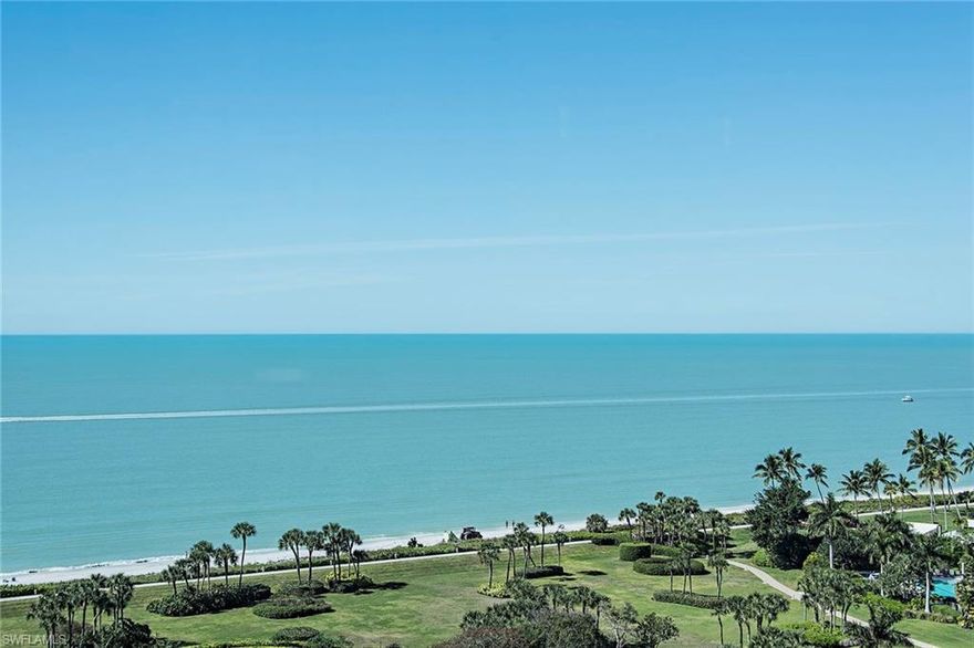 Enjoy amazing Gulf and bay views from this ideal elevation! Encompassing nearly 3,700 square feet of air-conditioned living space, this home offers a wonderfully spacious floor plan with a living room plus bar, dining room, four full bedroom suites (one currently used as a den), enlarged gourmet kitchen with added island, family room and two terraces. Walls of glass combined with 10-foot ceilings and 8-foot doors set Provence in a league of its own! Amenities include 24-hour front desk personnel, social room, fitness room, pool area with grills, tennis, guest suites and two parking spaces. Provence is pet-friendly, too! The Village on Venetian Bay is directly across the street and has been heralded for its waterfront setting, wonderful dining and eclectic mix of specialty retailers. Park Shore residents may purchase or lease a boat dock located on Venetian Bay.