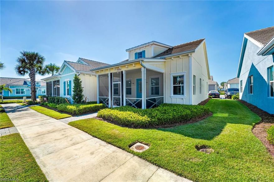 BEST VALUE in the Isles! If you are looking to join the Isles community for it's world class location and amenities, consider the absolute BEST VALUE in the community. This 1204 sqft  Marco model cottage is the least expensive home in the Isles of Collier Preserve AND YES it is turnkey furnished right down to the beach chairs and the bikes that will take you to the all inclusive amenity center for pickleball, bocce, tennis, basketball, lap pool, resort pool and hot tub. You can also walk or bike to the super fun Overlook Bar and Grill for dinner, live entertainment, game nights and more. With 2 spacious bedrooms, 2 full baths, an inviting screened in front porch and 2 car garage this is the perfect entry into the Isles. This home was loaded with builder upgrades such as an upgraded appliance package, security system, vaulted ceilings with accent beams, recessed lighting, extended kitchen island with oversized quartz counter, screened porch, upgraded tile flooring throughout (no carpet) and more. This home is only 2 years old and shows as new. The large  2 car garage with epoxy floor provides plenty of room for your cars and "stuff". Please take the time to view this home and see why the Isles is such a sought after community. This home is an instant vacation at the right price!