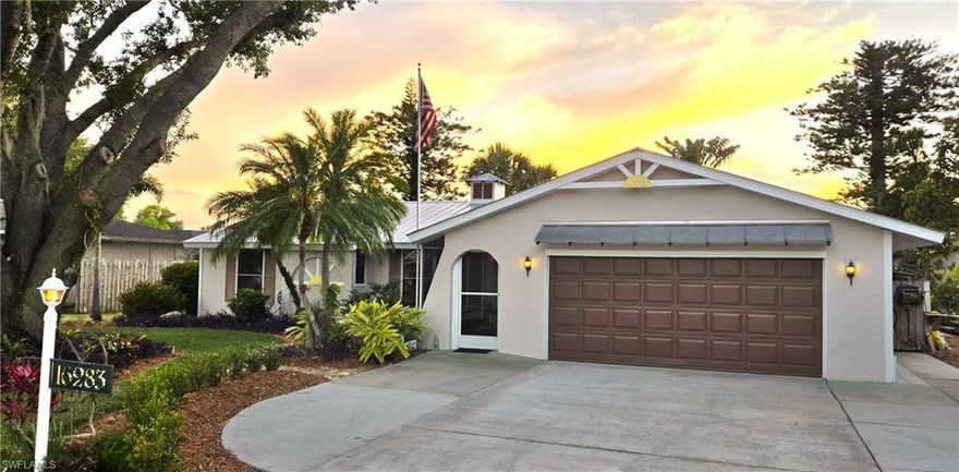 Live on Mirror Lake Drive, a perfect address for this totally renovated home on 1 acre. This is NOT a new cookie-cutter house. You enter through a full-beveled glass door into the living room, which features tropical-style furniture on new Prego flooring. The dining room includes a real wood dining room set lit with an antique chandelier. Designer Kitchen with New high level granite counters, glass backsplash, deep stainless-steel sink with motion-activated faucet, whitewashed Oak cabinets, and large pantry. All Frigidaire stainless-steel appliances, including the 3-door refrigerator, which has filters for water and air.  Next to the kitchen is the Family Room that has a large picture window with West views of the Lake and sliding glass doors to the tiled Lanai and back yard.
The large master bedroom has grain-matched travertine tile that leads to the amazing Master Bath that contains floating custom cabinets with underlighting, double sinks in a custom granite top with a full-length mirror next to a 7’ linen cabinet.  The Star is a one-of-a-kind shower area. It has a level no door entry next to an 8’ frameless glass panel with pre-entry dual shower controls for rain shower and adjustable spray. The shower room has a pebble floor, tiled walls that have a niche, and a glass accent band containing a real fish fossil. Shower seat, windowsills, and knee wall have matching granite.  It’s finished with a vaulted pine ceiling. The other end of the master bedroom has a 6’ sliding door to the Lake, one of 2 patios, and the 6-person 54 jet spa. Watch the stars with Privacy provided by a sweet Jasmine hedge and a well-placed Orchid tree.  
A visiting Eagle is often seen watching the 350’ of lake frontage for fish or eyeing the Live Oaks, 8 kinds of palm trees, 40’ tall shady ladies, bald cypress, fruit trees, bananas, and grape vines for other items.
This split plan has 2 additional bedrooms both with custom shelving adjacent to another great bath with designer cabinets, granite countertops, and a frameless glass enclosed wide tub. 

4-car wide Driveway leads to 440 sq ft garage plus additional parking for Motor home, Travel trailer or Boat.  All orchids on trees STAY as does all furniture, artwork, window treatments and GE Washer and Dryer. Also, a newer Craftsman 46-inch riding mower Tractor with a Kohler 22HP engine is included. Close to shopping and 2 mi West of I-75. No HOA fees. It has never flooded.