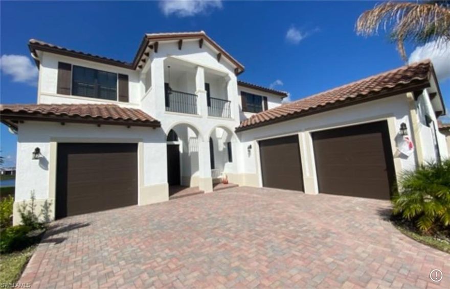 Welcome to 4944 Frattina Street in the highly sought-after Maple Ridge at Ave Maria—a beautifully designed  4-bedroom (2 Master Suites, one in each level) +  3-bath residence built in 2021, offering spacious living, modern finishes, and exceptional comfort in one of Southwest Florida’s most desirable master-planned communities. With approximately 4,050 total square feet and a 3-car garage, this home is ideal for those seeking both elegance and functionality. Step inside to discover bright, expansive living spaces perfect for entertaining and everyday living. The thoughtfully designed layout offers generous bedrooms and seamless indoor-outdoor flow. The well-appointed kitchen opens to the main living area, creating the perfect setting for gatherings, while the spacious primary suite provides a private retreat with ample room to unwind.  Outdoors, your private backyard oasis awaits complete with a sparkling salt water pool and relaxing spa, an enclosed lanai, and impressive long lake views that provide a stunning backdrop for everyday living. Enjoy beautiful Southwest Florida sunsets from the comfort of your lanai, whether you’re entertaining guests or unwinding at the end of the day. The fenced yard offers added privacy and space for pets, play, or simply enjoying the peaceful setting.  Situated on an oversized home site in the prestigious Maple Ridge community, residents enjoy access to resort-style amenities including a clubhouse, pool, fitness center, pickle ball, tennis, walking trails, and more. Conveniently located near the heart of Ave Maria, this home offers easy access to shopping, dining, parks, and year-round community events.