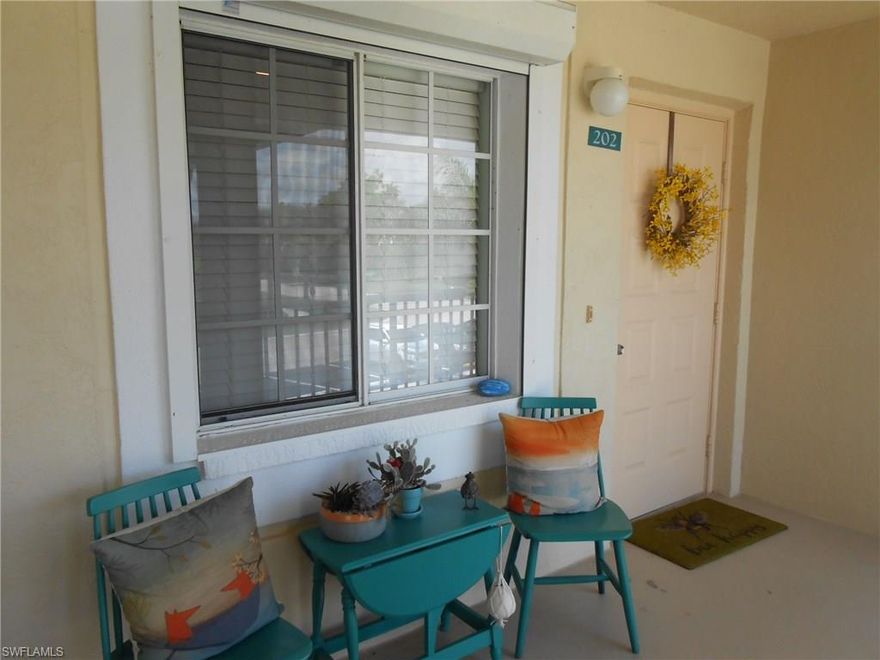 Welcome home to this upgraded 2/2 condo at the Villages at Emerald Lakes. THIS CONDO IS A MUST SEE!  Spacious home with a newer air conditioner, hot water heater and hurricane shutters. Porcelain 24'x24'' tile floors throughout. Gorgeous kitchen with newer cabinet doors, Cambria quartz counters and stainless steel appliances. Wall was removed for a more open feel. Master Bath has a credenza style sink and newer tiled shower, master bedroom has a walk in closet.  Guest bathroom has a bowl sink with Cambria quartz counter, newer tiled shower with tub and updated accessories. Great private view from this 2nd floor condo. Storage on lanai porch and one reserved parking space. Ceiling fans throughout! Your buyers will love this.