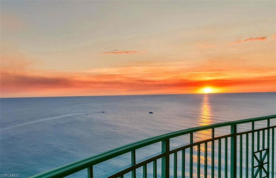 Enjoy the beauty of this rarely available, stunning 3-bedroom plus den, 3-bathroom beachfront residence in Belize, situated on the southwestern tip of Marco Island within Cape Marco, offering breathtaking views of the Gulf of Mexico & Ten Thousand Islands. Featuring a private elevator opening to a spacious foyer, a luxurious open great room with expansive windows and beautifully appointed details.  Enjoy the sweeping water views from the large balconies on the 12th floor, perfect for watching dolphins and manatees. The Living Room offers a stunning accent wall with exquisite large panel quartzite-looking background surrounding the built-in TV and the entrancing fireplace which can radiate heat as well as add a unique flame color palette for your enjoyment. The updated, gourmet kitchen features an exquisite backsplash of marble with mother-of-pearl in-lay design, top of the line appliances (Thermidor refrigerator, Bosch dishwasher) granite counter tops, gas cook-top and bar seating. The spacious master suite boasts stunning Gulf views, a walk-in closet for him and her, a lavish soaking tub, and dual sinks.  Both guest rooms provide privacy with private rear balcony and each with its own ensuite bath.  The hallway, guest half-bath boasts elegant gold foil wall paper.  The den features beautiful hardwood flooring, and built-ins, complete with a Gulf view! Belize at Cape Marco is one of the newest beachfront condominiums in Southwest Florida, built in 2004 with hurricane impact glass plus hurricane shutters on the balconies.  Upon entry into Belize Condominium lobby you are captivated by the stunning fish tank. Two under building parking (one with charging for an electric car) with easy access to elevator with access to your private elevator lobby.  The resort-style amenities like a Gulf-front pool with all day sun and sunsets, spa, social room, fitness center, theatre, guest suites, and more. Belize in Cape Marco is second to none in providing true Florida resort style living in an island paradise!