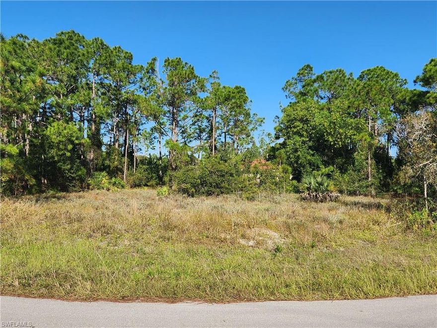 Please check this wonderful opportunity in SW Lehigh Ares. Our oversized, and largely cleared corner lot, is in a non-flood area and away from wetlands. It is located 1.2 miles from SR82 and about 25 minutes to Southwest Florida International Airport. The lot next to this lot is also for sale by the same owner. Both lots combined are over .56 acres. Terrific location to build your forever homes. Buy now and build or hold it for future investment as taxes are low.