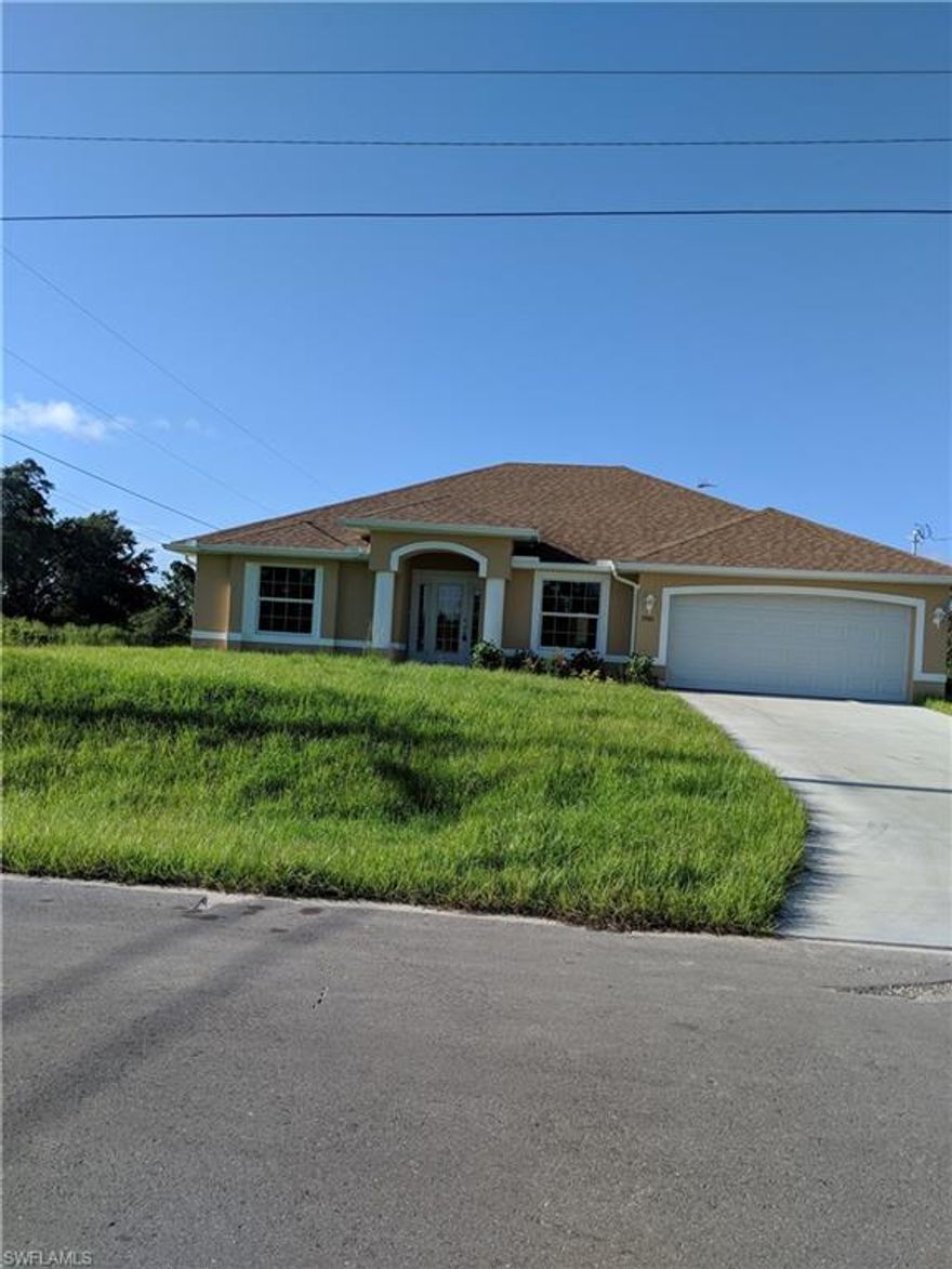Construction work is 100% completed. This new home are 3/2 with den. Tile floor is throughout the house and Kitchen has wood cabinets and granite counter top.
