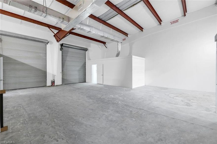 Dual-Unit Industrial Condo – 3435 Enterprise Ave Units 3 & 4, Naples Experience the perfect blend of functionality and location with this rare dual-
unit industrial condo in Naples. Offered at $599,900, Units 3 & 4 at 3435 Enterprise Ave combine to create an upgraded 1,596 sq ft flex space. This
move-in-ready opportunity is poised to elevate your business or investment portfolio. Property Highlights Size & Layout: ~1,596 sq ft total,
combining two ~800 sq ft units into one open, contiguous space. One-story flex design with 16’ clear ceiling height for ample vertical storage and
workspace. Access & Loading: Dual 14’ roll-up overhead doors provide easy drive-in access for loading/unloading or vehicle storage. The open floor
plan easily accommodates warehouse, workshop, or showroom use. Upgraded Interior: Newly upgraded interior build-out featuring a sleek modern
office/reception area with polished tile floors, two restrooms, and air-conditioned comfort. The space is vacant, immaculate, and move-in ready.
Zoning & Use: Zoned Industrial (I) – accommodates a wide range of uses (warehouse, light manufacturing, showroom, office, etc.). Perfect for an
owner-user business or an investor, with potential to lease for around $4,000/month gross. Condo Amenities: Part of the Enterprise Design Center
industrial condo complex with professionally maintained exterior and common areas (association/CAM fees apply). On-site parking for owners and
customers adds convenience. A polished tile reception/office area leads into the high-clearance warehouse, creating a clean and professional
business environment. Bright lighting, dual overhead doors, and contemporary finishes make this flex space as attractive as it is functional. It's an
ideal blend of office appeal and industrial capability under one roof. Prime Location Advantages situated just off Airport-Pulling Road near Naples
Municipal Airport, this property lies in the heart of Naples’ Airport Industrial Park – a highly desirable business hub. The Enterprise Design Center is
a popular destination for many businesses offering excellent visibility and accessibility. Enjoy quick access to I-75 and all major corridors in Collier
County and just minutes from downtown Naples. This central location is ideal for distribution, service providers, and any business that needs
convenient reach across Southwest Florida. Don’t miss this rare opportunity to own a double-unit industrial condo in one of Naples’ most sought-
after industrial parks, offering the perfect blend of functionality, modern upgrades, and prime location. Whether you plan to establish your own
operations or capitalize on rental income, this move-in-ready flex space delivers versatility and value.