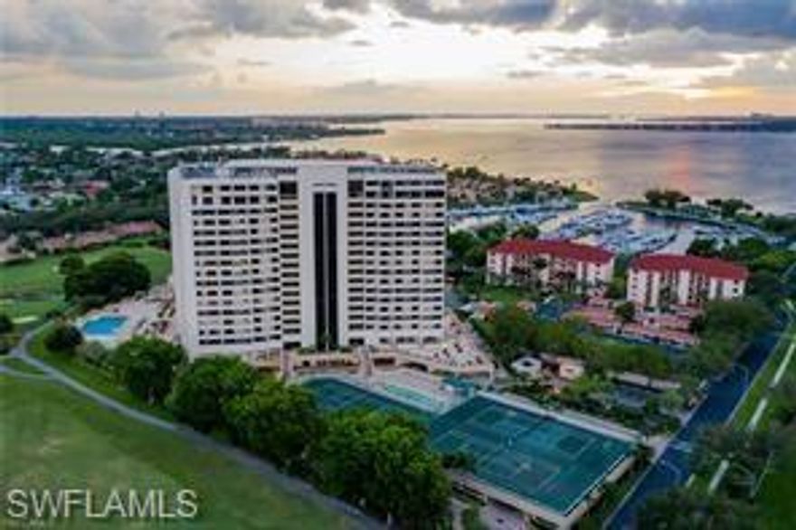 Gorgeous River views and Sunset views from this Ariel Condo.  If you are looking for a fabulous location and an active community then you need to be here.  The Ariel offers luxury living.  This unit is waiting for your personal touch.  Offering a lovely kitchen with granite counters and stainless steel appliances. Spacious master bedroom with extensive closet space, jacuzzi bath plus separate shower, double sinks, and plenty of cabinet space. Lovely screened patio off the master bedroom to enjoy. Open Living and Dining area with a patio. The Ariel offers exclusive use of private guest suites, billiard/rec room, fitness room, heated resort-style pool, clay tennis courts, banquet facilities, and under-building parking.