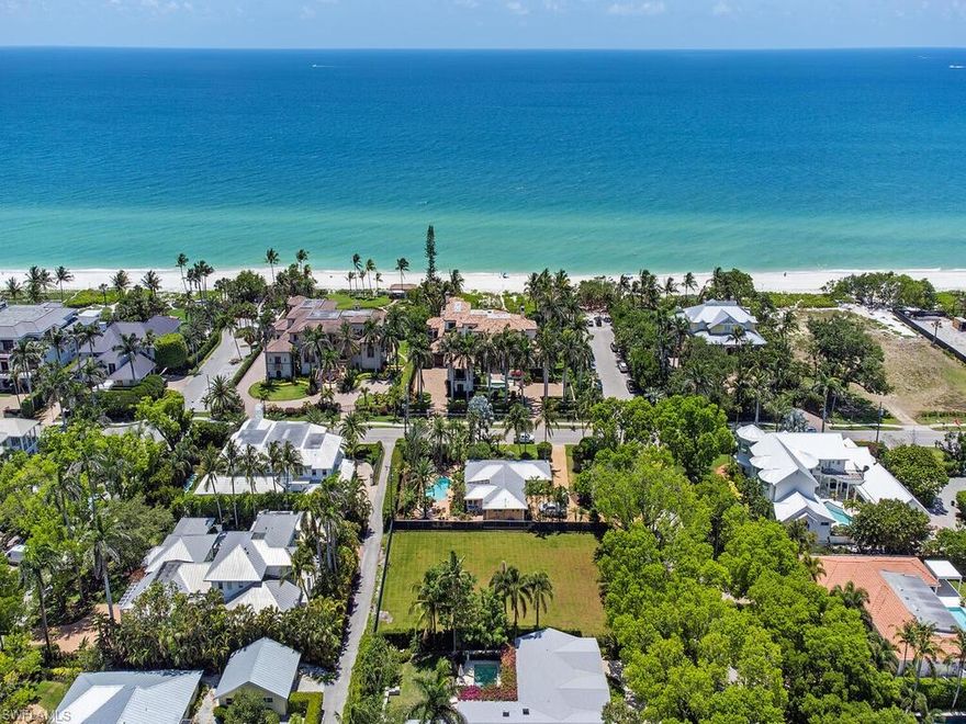 Located on Naples' most coveted and picturesque avenues, this oversized, southern-facing parcel offers a 100' x 150' footprint and alley-access, creating a rare combination of size, location, and prestige—ideal for the discerning Buyer to build your dream residence just one block from the beach. Residents will enjoy unparalleled access to the best of Naples, including being a stone's throw from the up-coming Four Seasons - Naples Beach Club, as well as the world-renowned dining, boutique shopping, and cultural venues found on Fifth Avenue South and Third Street South.  This is a rare offering in a timeless location—perfect for those seeking a refined lifestyle immersed in the charm and elegance of Olde Naples.