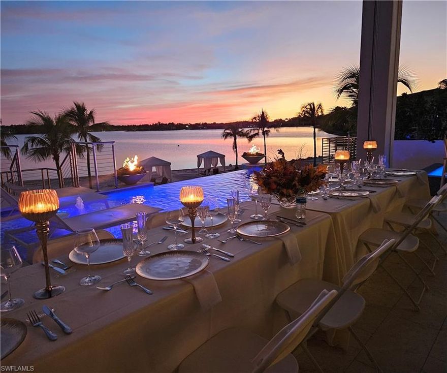 Why wait 18 months for new construction when you can enjoy the ultimate six-star lifestyle immediately? 

Step into an extraordinary world of luxury and leisure with this stunning beachfront residence, where every day feels like a vacation. Perfectly positioned to capture breathtaking sunsets over tranquil waters, this home is a masterpiece of coastal elegance and modern design, offering the pinnacle of resort-style living. Best of all, this home is move-in ready, allowing you to start enjoying the Miromar Lakes lifestyle today!

The ground level welcomes you with a grand entrance, spacious garages, and a state-of-the-art elevator that ensures seamless access to all floors. Designed for both comfort and convenience, this level features a game room, a private guest suite, and direct access to a serene beach patio—perfect for unwinding with your toes in the sand as the sun dips below the horizon.

The second level is a dream for entertaining and relaxation. A chef-inspired kitchen, complete with a catering pantry, island seating, and a sophisticated dining area, sets the stage for unforgettable gatherings. The great room offers a sit-down bar, wine storage, and a media center, all flowing seamlessly to an expansive outdoor oasis. Here, you’ll find an elevated pool and spa, a sun deck, a fully equipped outdoor kitchen, and a cozy fireplace, creating the perfect backdrop for alfresco dining or starry-night relaxation.

The third level is a haven of tranquility. The primary suite is a sanctuary, boasting panoramic views of the lake and beach, along with spacious walk-in closets and a spa-like ensuite. Additional features include a luxurious guest suite, an office that can double as a sixth bedroom, and a secondary laundry room, offering convenience and flexibility.

Nestled in the prestigious Miromar Lakes community, this home grants access to unparalleled amenities, including 700 acres of freshwater lakes, white sandy beaches, an award-winning clubhouse, a full-service spa, a championship golf course, and lighted tennis and pickleball courts.

This home is competitively priced compared to similar new construction properties, offering exceptional value for such a premium location and design. This is not just a home; it’s a lifestyle—an invitation to live every day as though you’re on a six-star vacation. Don’t miss the chance to own this slice of paradise and indulge in waterfront living at its finest!