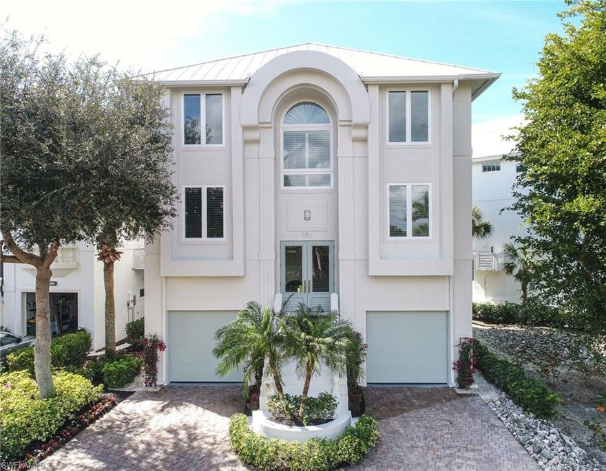 This Gulf front single family home is located in the Cottages at Barefoot Beach. This 3 story home includes 6 bedrooms plus a den and five baths. Amenities include bamboo and marble flooring, wetbar, private elevator, crown molding, granite countertops, upgraded appliances and much more! Enjoy beautiful sunsets from your master suite, living room or on the beach just steps from your back door. Home is concrete construction, impact windows and doors, new current code roof, and a whole house generator.  Beach club membership and dock lease available - see Broker for details.  Lowest priced detached, beachfront, single family residence in Collier County.