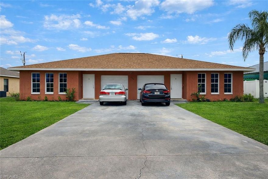 Spacious 3-Bedroom Duplex in a Quiet Neighborhood – Prime Location!

You’ll love coming home to this well-maintained 3-bedroom, 2-bath duplex with a 1-car garage, located in a peaceful residential area of Cape Coral.

Inside, you’ll find tile flooring throughout, fresh interior paint, and plenty of storage space, offering both comfort and easy maintenance. The layout provides ample room for the whole family to spread out and feel at home.

Start your mornings relaxing on the screened lanai, sipping coffee while listening to the birds — the perfect way to enjoy Florida living.

The home also features an indoor laundry area ready for your washer and dryer, so no more trips to the laundromat. Lawn maintenance is included in the rental price, giving you one less thing to worry about. A brand-new roof adds peace of mind.

Conveniently located within walking distance to Cape Coral Hospital and just minutes from the bridges, shopping, restaurants, and everyday essentials, this home offers both tranquility and accessibility.

? Comfort, convenience, and location — schedule your showing today!

* $1,495 a month
* First ($1,495) & Security ($1,495)
* $65 per Application per Adult. All Adults MUST Apply!
* Pets welcomed with pet rent and approval
* 2.5 times monthly rent in Income with COMBINED income ($3,737)
* 1 month of Pay Stubs

With our homes residents are given the option to enroll into a unique benefit called a Resident Benefits Package (RBP) This includes credit building to help boost the resident's credit score with timely rent payments, up to $1M Identity Theft Protection, HVAC air filter delivery, move-in concierge service making utility connection and home service setup a breeze during your move-in, our best-in-class resident rewards program, on-demand pest control, and much more! All for only $39.95. More details provided upon application.