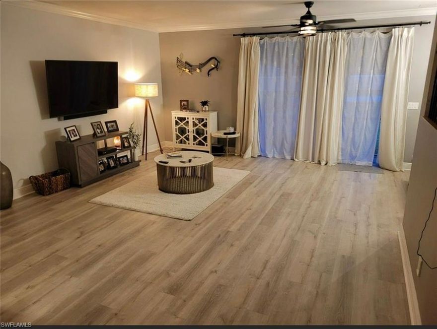 Spacious 3-bedroom, 2.5-bath townhome located in the gated community Timberwalk at Three Oaks community. This home includes a 1-car garage and an extended driveway that fits up to four vehicles. Conveniently located with quick access to I-75, Gulf Coast Town Center, shopping, dining, major supermarkets, FGCU, RSW International Airport, Home Depot, Lowe’s, and a nearby freestanding ER. Inside features include crown molding throughout, newer stainless steel kitchen appliances, Samsung washer and dryer, and a new garbage disposal. The primary and guest bathrooms have been remodeled, including a custom shower door with a transferable warranty, and the home also features a custom banister. Enjoy a private lanai with extra storage and an open lawn view. The home is generator-ready, with a professionally installed plug-in system; the generator can be included with an acceptable offer. Community amenities include a pool and spa, clubhouse, fitness center, playground, and security patrol, all with low HOA fees. Move-in ready. Motivated seller! Bring your offers!