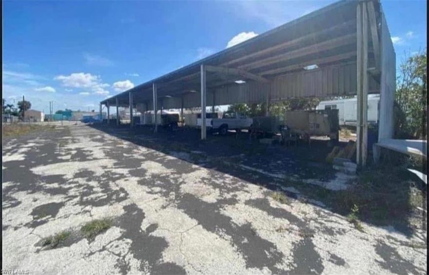 Prime commercial property opportunity located in a high-traffic area near the foot of the Edison Bridge, just minutes from downtown Fort Myers. This open warehouse space offers excellent visibility and accessibility—perfect for a variety of business uses.

Property Highlights
High-traffic location near downtown Fort Myers and the Edison Bridge
Open warehouse structure – flexible layout for storage, operations, or redevelopment
Utilities in place – includes electric meter and city water connection
Septic system currently-Potential sewer connection available through the Florida Utility Government Program (buyer must apply and qualify)
Additional Information
This property is being sold as-is, providing a great opportunity for investors or business owners to customize it to their needs. Buyers are encouraged to perform their own due diligence prior to submitting any offers.