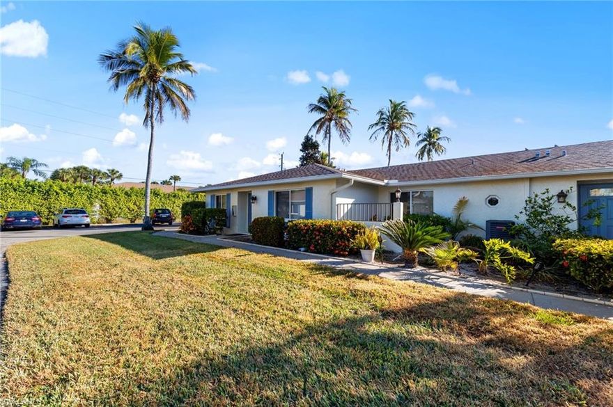 Beautiful 2-bedroom, 2-bath Santa Ana Villa ideally located off the main boulevard in a quiet, private setting with convenient access to Pool #7 — close enough to enjoy, yet perfectly positioned for peace and privacy. Enjoy relaxing views of the landscaped common area from the glass and screened lanai. The home features tile flooring throughout, a new kitchen, brand-new refrigerator, new 40-gallon hot water heater, and a brand-new AC system (2025), offering comfort and efficiency for years to come. Residents enjoy all the outstanding amenities of The Glades Golf & Country Club, including golf, pickleball, tennis, bocce, shuffleboard, multiple pools, clubhouse activities, and the popular 19th Hole restaurant. All this just 10 minutes from downtown Naples’ boutique shopping, fine dining, and the area’s beautiful white sandy beaches.