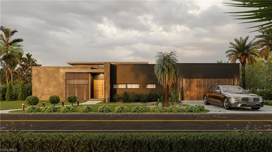 Stunning brand-new modern residence located at 3491 Meadow Rd, Lehigh Acres, FL 33974. This architectural villa offers 4 bedrooms, 3 bathrooms, and a 2-car garage on an oversized 12,366 SF lot, featuring approximately 2,056 SF of living area. Designed with clean contemporary lines and built using light-gauge steel-frame modular construction for durability and efficiency. The home showcases ceramic and tile flooring throughout, an open-concept layout, designer kitchen with island, and elegant living spaces filled with natural light. Enjoy your private outdoor oasis with covered porch, pool deck, and pool—perfect for entertaining or relaxing. Modern facade, paved driveway and walkways complete this exceptional property. Offered at $675,000. A unique opportunity to own a stylish new construction in Lehigh Acres—schedule your showing today.