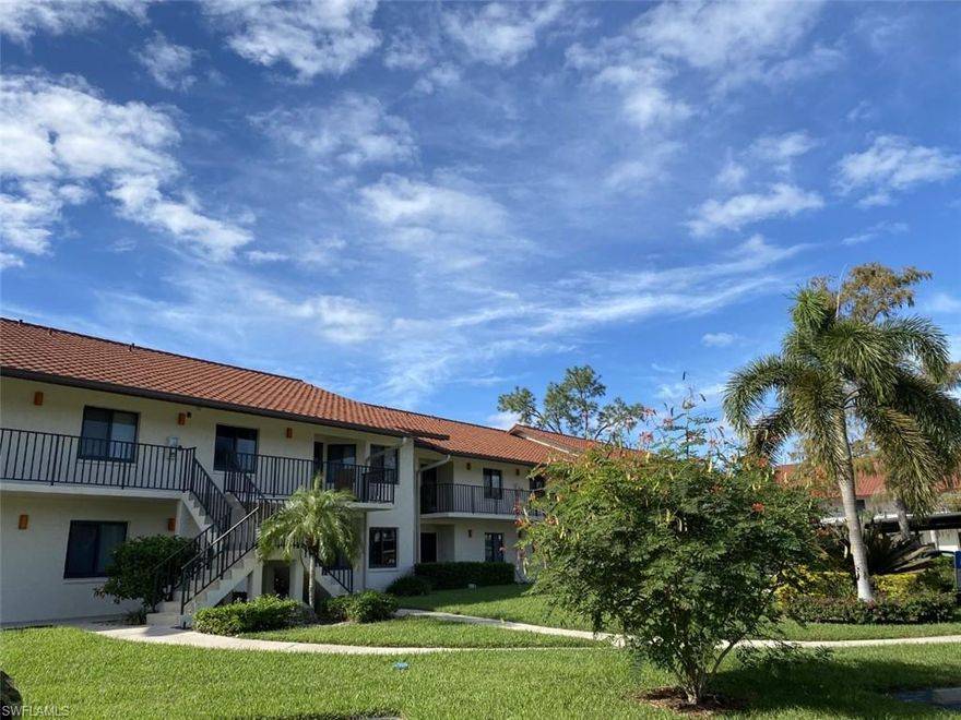 This second floor, 2 bedroom, 2 full bath condominium is a fantastic buy. There is one assigned covered parking space and plenty of guest parking. Located in Pepperwood, a tranquil, park-like community not far from downtown, medical facilities, shopping and dining. It features plenty of storage space, a screened in lanai with a view of the pool, spacious living areas and a full size laundry in residence. The association had the roof redone recently along with impact glass on doors and windows, up to the latest hurricane standards. In addition, there is also surround-sound prewire for those nights in watching movies. For those who are active, you may enjoy the community pool or the bike & jogging path in the community.