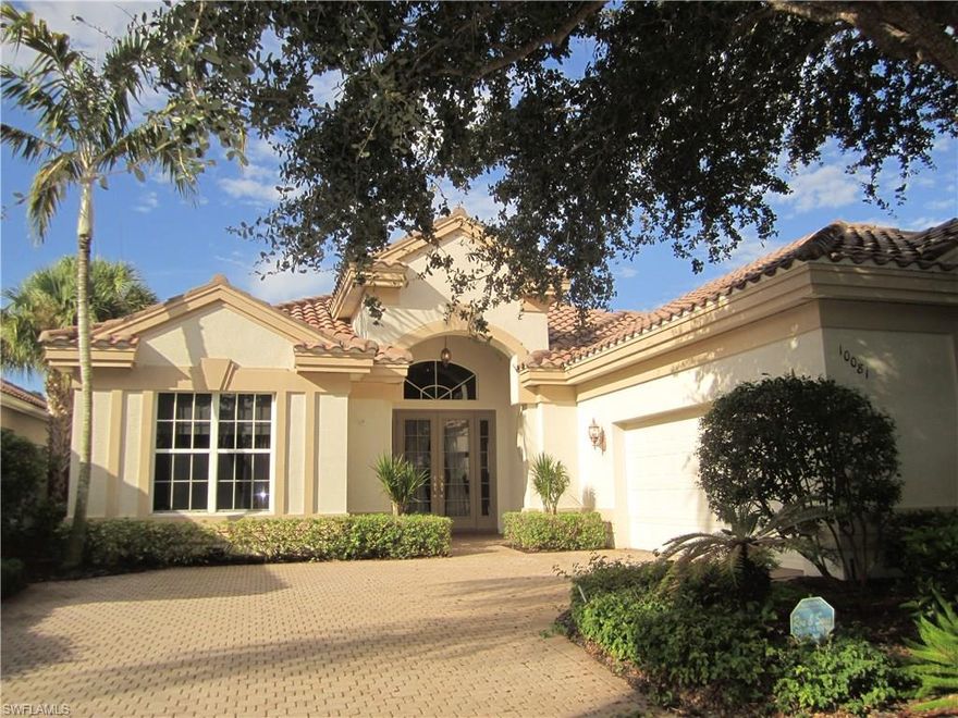 Southwest lanai exposure, golf course view, 3 bedrooms + den and 2.5 baths. 2 car garage w/ built in cabinetry. Bardmoor II model by Arthur Rutenberg. Tile floors on the diagonal on main living areas, bedrooms and den carpeted. Den has built in custom desk and cabinets. Lanai with paver stone deck w/ natural gas heated pool and spa. Ginger Pointe is one of few neighborhoods in SW with natural gas for cooking and quick heating for pool/spa. Kitchen is full granite with beautiful and plentiful custom cabinetry. Center island, pantry and desk. Stainless steel appliances, all newer. Adjacent morning room, light and bright, with lanai and golf course views through custom mitered glass windows. Ginger Pointe has a great location - close to clubhouse, golf, tennis and bocce. Leave your car at home! A friendly neighborhood with a full social calendar. Water heater new 2013, HVAC new 2011. Filtered water at kitchen sink. SW offers 3-18 hole golf courses, 11 tennis courts and 2 bocce courts. Commons Club has private beach pavilion, fitness center/spa, member restaurant. 20 minutes to airport and 5 minutes to Coconut Point mall - shopping and many restaurants for fine or casual dining.