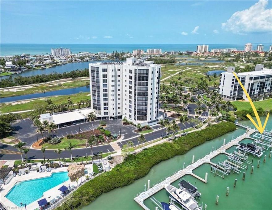 This 60' deep water with 8000 lb. Golden Lift direct access END boat slip with dock box for storage may just be what you are looking for! This deep water boat slip A1 is located within the Waterside of Bay Beach community and only Bay Beach residents are allowed to own a slip at this location. 24 hour monitored gate access and docks are secured with an electronic gate code system. You will be in the Gulf of Mexico within minutes, as well as located close by to Fish Tale Marina and local favorite waterfront restaurants. There is a 6.5 state imposed transfer tax due at closing and will be split 50/50 between seller and buyer. 2025 boat association fees are 880.00 per quarter and include master association fee. This is a boat coop with a sovereignty submerged land lease that automatically renews each year. You must be an owner on Bay Beach Lane to purchase a dock on Bay Beach