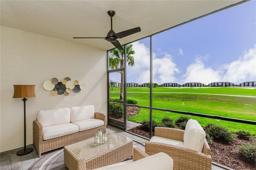 Full Golf Membership.  All new appliances.  Custom crown molding throughout. Custom closet organizers throughout.  Pull-out cabinet shelves throughout. 
Opportunities like this don’t come along often—and this one comes with a full bundled golf membership to the prestigious Gordon Lewis–designed championship course, making it a dream for any golf enthusiast! This stunning, fully furnished 2-bedroom + den, 2-bath residence features the largest Veranda floor plan, offering 1,569 square feet of spacious, beautifully designed living. Perfectly positioned to capture incredible views, this east-facing, end unit condo overlooks the sparkling lake and the first hole of the championship golf course—treating you to breathtaking sunrises each morning from your lanai, coffee never tasted so good!

This highly sought-after Arabella floor plan features impressive upgrades throughout, including custom paint and thoughtfully designed closet systems with built-in wood shelving and drawers in every closet for optimal organization. The kitchen has been beautifully enhanced as well—all kitchen cabinets, including the pantry, feature convenient pull-out drawers for maximum functionality, and pull-out drawers have also been added in the master bathroom. The home also includes brand-new upgraded appliances, including the washer, dryer, dishwasher, and refrigerator. Crown molding has been added to literally every part of this gorgeous home, including the bathrooms, hallways, and even the laundry room—creating a polished and elevated look throughout the entire residence. For added convenience and storage, the home also includes a one-car garage.

With its unbeatable views, extensive upgrades, desirable floor plan, bundled golf, and beautiful furnishings, this home is an exceptional opportunity and an incredible value. If you’ve been waiting for the perfect Veranda unit, this is it—one of the most beautiful and well-appointed units currently available.

Ave Maria ~ Once you get here, you “get it.”