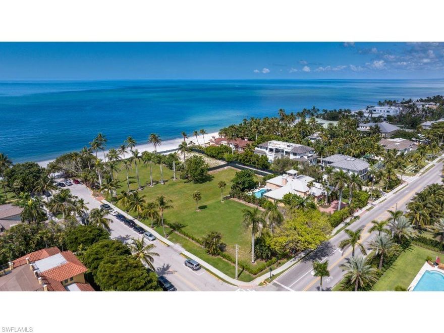 Extremely rare opportunity to acquire a significant beachfront property stretching from the beach to Gulf Shore Blvd. South. Create your own private enclave while being conveniently located near the celebrated restaurants and shopping districts of 5th Avenue South and 3rd Street South.