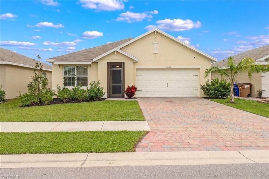 This beautiful home is located in a quiet gated community in Lehigh Acres. This home was built in October 2020 by D R Horton. This 3/2 home has a large backyard overlooking a lake. Enjoy your time in the backyard, large screened in lanai with a view or at the communities clubhouse. Lehigh Acres is one of the largest residential communities in Lee County. Lehigh Acres has four championship golf courses. It is only 12 miles east of Fort Myers,or 45 minutes to 5th Ave., Naples,  a perfect destination for boating, fishing or sunbathing on our white sand beaches. Also, it is only 18 miles to RSW International Airport and the Boston Red Sox Spring training center.