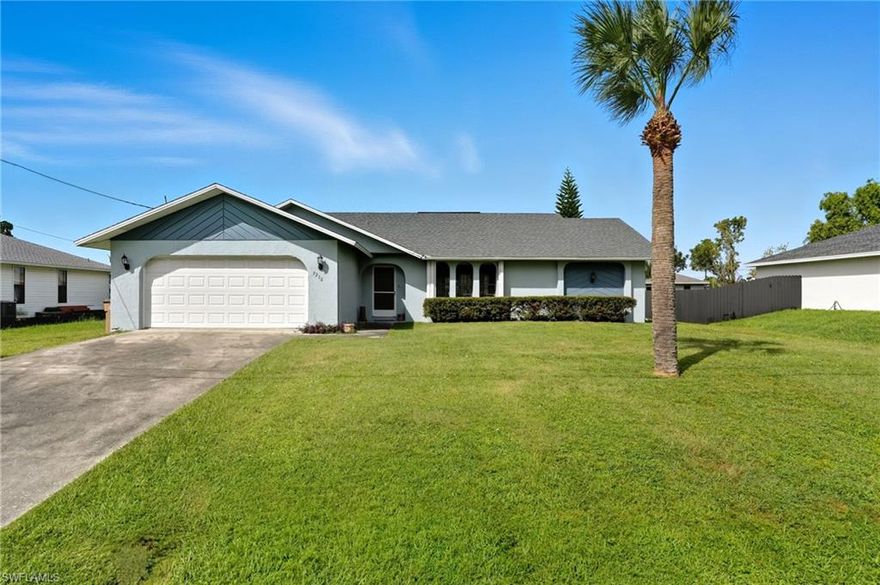 Welcome to this meticulously maintained 3-bedroom, 2-bath single-family home nestled in a peaceful Northeast Cape Coral neighborhood and located in a NO flood zone. Whether you're stepping into homeownership for the first time or expanding your investment portfolio, this property delivers value, upgrades, and peace of mind.

Major improvements are already complete, including a new roof (2023), A/C (2021), accordion hurricane shutters, and a generator that is included with the home—so the big-ticket items are handled.

Inside, you’ll love the soaring cathedral ceilings and bright, open layout that make the home feel spacious and inviting. The kitchen has been thoughtfully upgraded with granite countertops, new LED lighting, under-cabinet lighting, creating a clean feel that’s both functional and stylish. New fixtures have been installed throughout the home, and the primary bathroom features new faucets for a fresh, updated touch.

The split-bedroom floor plan offers privacy and flexibility, while the main living areas flow effortlessly for everyday living or entertaining. Step outside to the spacious screened lanai—perfect for relaxing evenings or hosting friends. A 2-car garage provides ample storage, and with NO HOA restrictions, you’ll enjoy the freedom homeowners want.