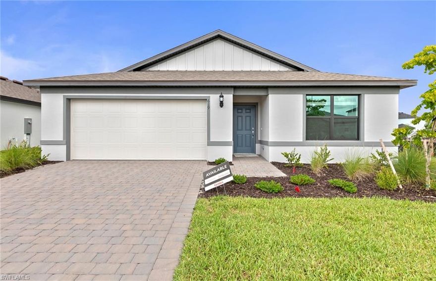 BRAND NEW CONSTRUCTION-MOVE IN READY NOW with impact windows and all appliances included! Low HOA Fees, NO CDD fees. Centex at Whispering Lakes offers a gated entrance, community pool, and is conveniently close to brand-new schools, parks, and everyday necessities making it an ideal choice for all. The Hanover lives large with 4 bedrooms, 2 bathrooms, and a bright open floorplan that is perfect for gathering with family and friends.  Features include: Tile floors throughout, NO carpet, 42inch upgraded gray cabinets and white quartz countertops. Enjoy the benefits of special pricing, low payments, and exclusive financing rates! Top builder, Centex, includes 10-year warranty at $0 cost and is transferrable. Don’t miss out on this incredible opportunity!