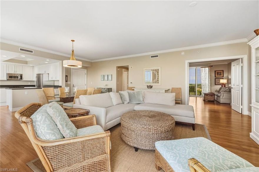 Available for December 2025 through April 2026. Book the perfect SWFL getaway and escape the COLD. This 7th-floor, high-rise residence comes fully furnished in Jasmine Bay within West Bay Club. With over 2,100 sqft of living space, this condo features 3 bedrooms and 3 bathrooms with a private elevator entry. Designed for comfort where you can lounge in luxury! The inviting kitchen overlooks the Great Room and features a gourmet kitchen with state-of-the-art appliances, granite countertops, and custom-raised wood panel cabinets with under-cabinet lighting. Enjoy expansive views and immaculate sunsets over Estero Bay, Lover’s Key, and the Gulf of Mexico. Start your vacation off with a workout in the fitness center or take a refreshing dip at the clubhouse pool. Grab a bite at the Aqua Café or take a drive to the Beach Club for dinner with spectacular sunset views on the Gulf of Mexico. Socialize and make new friends playing tennis, pickleball or bocce. Other amenities include the River Park which offers a boat launch, kayaking, fishing, and canoeing. Conveniently located close to the SWFL Int'l Airport, Lee Health, Hertz Arena, Coconut Point Mall, Miromar Outlets, & I-75.