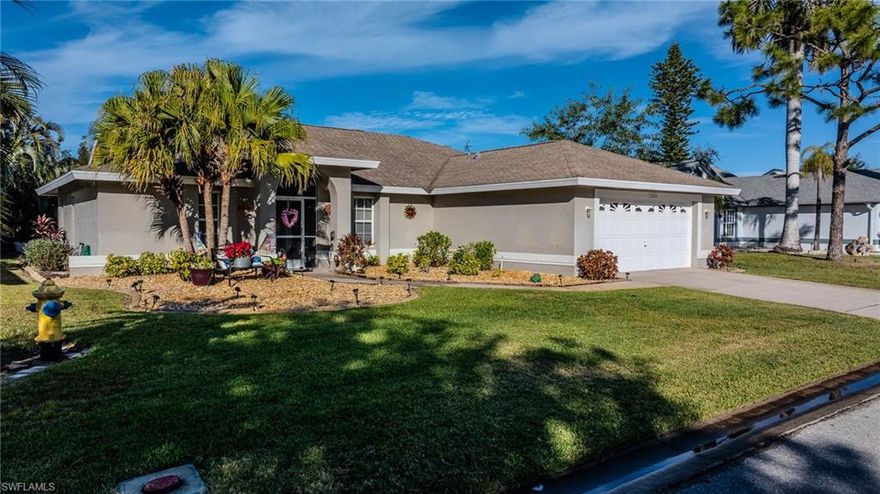 Custom home built by Thomas Galt Homes, ideally located in the highly desirable Fountain Lakes community—west of US-41 and directly across from Coconut Point. This 3-bedroom, 2-bath single-family home sits on a private  lot in with a back yard waiting for awesome outdoor living and a sparkling hot tub waiting for the sunset and a few glasses of wine!


Inside, the wide-open great room is filled with natural light and features 8’ pocket sliders that seamlessly connect indoor and outdoor living. The kitchen is a standout with brand-new stainless steel appliances (July 2025), quartz countertops, and upgraded cabinetry—perfect for both everyday living and entertaining. Luxury Lifeproof flooring flows throughout the entire home.



The primary suite offers a walk-in closet and a beautifully appointed en-suite bath. Both bathrooms were tastefully remodeled in 2025 with stunning new tile showers. Step outside to an expanded paver patio and professionally landscaped backyard—ideal for barbecues, gatherings, or relaxing with your morning coffee in the lanai.



Fountain Lakes is known for weathering hurricanes exceptionally well while still being just minutes from the beach. Residents enjoy low HOA fees of only $400 quarterly, which include access to a 9-hole par-3 golf course, community pool, pickleball, tennis, bocce, shuffleboard, fitness center, clubhouse, library, billiards, BBQ and picnic areas, and scenic walking trails.



This unbeatable location places you close to world-class shopping, dining, medical facilities, and RSW Airport. Whether you’re seeking a full-time residence or a seasonal retreat, this home offers exceptional value in one of Estero’s most beloved communities.