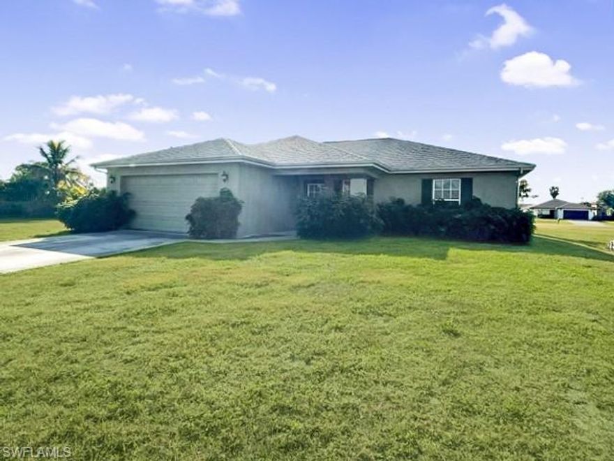 3 Bedroom, 2 Bathroom home WITH A DEN located in North Cape Coral! This home features a new A/C in 2020! Large great room concept with kitchen overlooking the living room! Jack and Jill guest bedrooms and bathroom. All windows are IMPACT RATED WINDOWS except for the rear sliders, which have manual shutters! Plenty of room for a pool in the backyard! This home also has an under truss, screened in lanai to shield you from the summer time bugs and provide shade for enjoying the Florida weather. This home is located close to grocery stores, restaurants, shopping, beaches and many other great attractions Southwest Florida is known for! Act now, prices are going up!