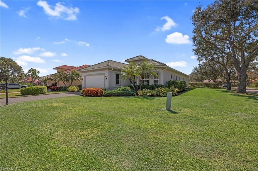 Welcome home to this beautiful property located in Longshore Lake of North Naples! This pristine 3-Bedroom, 2-Bathroom home with a 2-Car Garage provides plenty of space and comfort for you and your guests. With the combination of the open floorplan and volume ceilings, this home feels grand and perfect for entertaining. You'll love all the brand-new appliances, flowing tile throughout, fresh paint and the convenience of having an extended screened-in lanai and outdoor kitchen to enjoy Florida's sun-filled days and amazing weather. To top it all off, there's a newer roof, new AC and fresh landscaping, all situated on a corner lot with plenty of room for a private pool. Longshore Lake is a gated community with 88 acres of lakes for kayaking, fishing, boating and paddle boarding. The clubhouse offers fine and casual dining, as well as a lakefront community pool, tennis & basketball courts, a playground and fitness center. Conveniently located less than 5 minutes to shopping, dining, and I-75, making it the perfect place to call home.