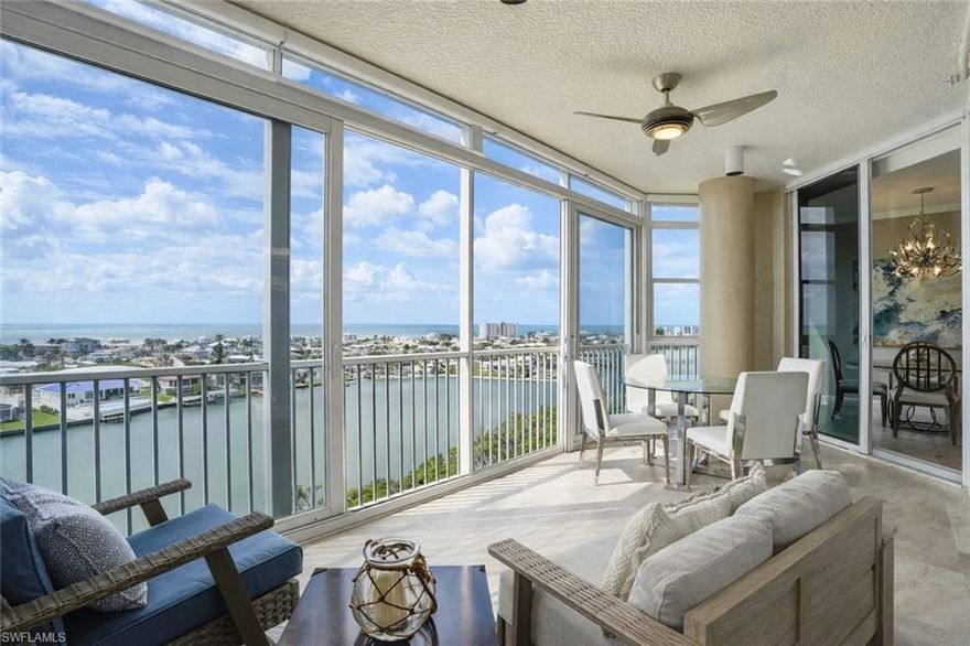 Experience elevated coastal living in this beautifully appointed 3-bedroom residence in Waterside at Bay Beach on the coveted south end of Fort Myers Beach. Offering expansive water views, dual outdoor living spaces, and deeded beach access, this furnished condo delivers the ultimate Southwest Florida waterfront lifestyle. 

The open-concept floor plan is designed for effortless entertaining and relaxed everyday living, with seamless flow from the main living area to both the enclosed front lanai and the private rear terrace. Enjoy year-round comfort with hurricane impact glass on the front lanai and hurricane shutters on the rear terrace, creating protected indoor-outdoor living no matter the season. From sunrise coffee to sunset cocktails, the surrounding views of Estero Bay and the Gulf provide a constantly changing coastal backdrop. 

The kitchen is thoughtfully designed with GE Monogram appliances, custom Dera Supreme cabinetry, granite countertops, and a built-in bar with Perlick beverage refrigerator, ideal for hosting family and guests. Smart home features including Hunter Douglas electric shades, Sony televisions, Sonos soundbars, and Apple TV enhance comfort and convenience throughout the residence. 

The split-bedroom layout offers privacy for guests, while the spacious primary suite provides a tranquil retreat with lanai access and an en-suite bath. Offered furnished, this residence is truly move-in ready. 

Waterside at Bay Beach is a gated waterfront community known for its resort-style amenities, including a pool, spa, fitness center, tennis courts, clubhouse, walking and biking paths, kayaking, and fishing. Residents enjoy deeded beach access and boat docks available for purchase, offering Gulf access for boating enthusiasts. Located near marinas, waterfront dining, shopping, and island conveniences, this property is ideal as a primary residence, seasonal retreat, or luxury waterfront investment opportunity. 

Live where others vacation.