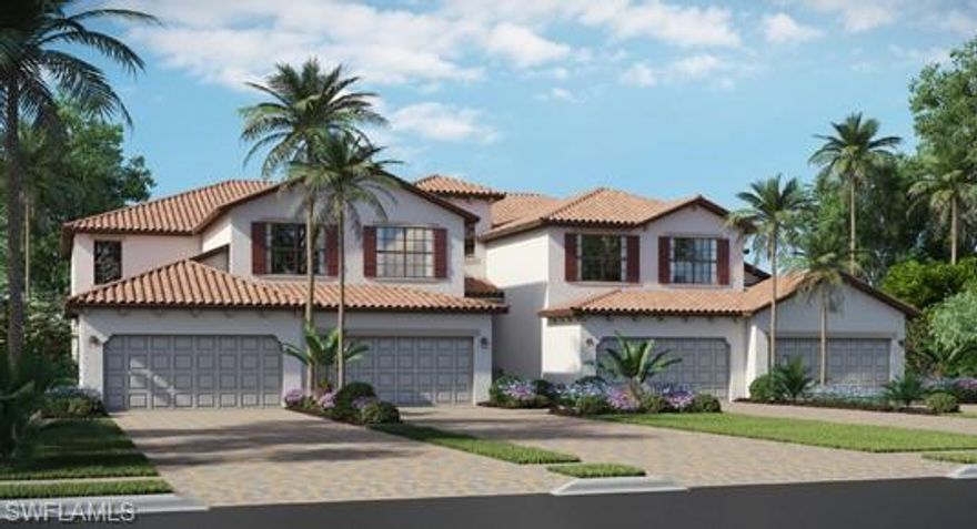 This comfortably designed coach home features 1,741 square feet of living space. There are 3 bedrooms that occupy two opposite ends of the home for a friendly split plan. The master bedroom includes walk-in spacious closet, and spa-like bathroom for indulgent relaxation. The remaining two bedrooms, share a full bathroom and useful utility closet for handy storage solutions. The dining room and living room share inviting open concept living spaces. Arborwood Preserve is a vibrant gated community in a fabulous Fort Myers location. This tropical oasis is anchored the Town Center featuring a myriad of resort-style amenities, including an expansive pool with lap lanes and outdoor dining, a state-of-the-art fitness center, aerobics/yoga studio & sports courts. **Please note: exterior rendering, photography showing model home furniture, accessories, wall-coverings & options, and virtual tour are for display purposes only and do not depict exact colors, interior finishes or landscaping design for this specific home. Virtual showings are available.