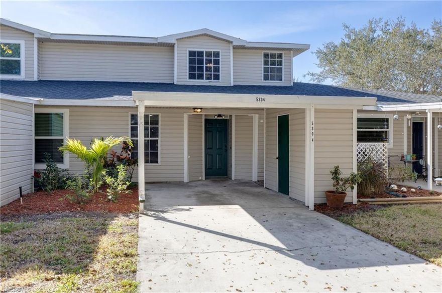 Welcome to 5304 Glenlivet Rd, a refreshed, move-in-ready townhome in a prime Fort Myers location near Bell Tower Shops, dining, and major conveniences. This home offers three bedrooms and two bathrooms, with two bedrooms and a full bath downstairs and a spacious primary suite upstairs featuring a large bathroom and walk-in closet. Enjoy downstairs laundry, a private outdoor space, carport & storage and an extended driveway. The low $204/month HOA fee includes exterior maintenance and access to the community pool, plus added peace of mind with a new roof (December 2025). Schedule your showing today!