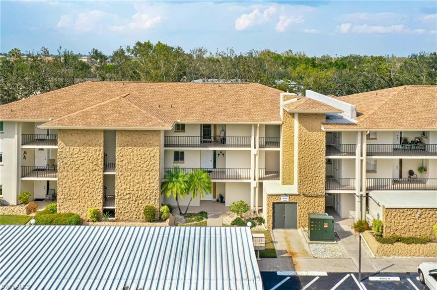 Beautifully maintained community in the heart of Fort Myers, This 1BR/1BA unit offers a surprising amount of room with an open feeling.  A great opportunity for an affordable home or peaceful getaway being sold furnished. The kitchen includes real hardwood cabinets and granite counter tops. The ample-sized lanai includes tile flooring and is a great place for that morning coffee.  The bedroom is a comfortable size with plenty of extra space.
The condo fee includes water/sewer and a basic cable package.  The roof of this building that was replaced in 2022, and includes a common elevator.  The community amenities include a large community pool (resurfaced in 2022), clubhouse, exercise room, tennis court and more.