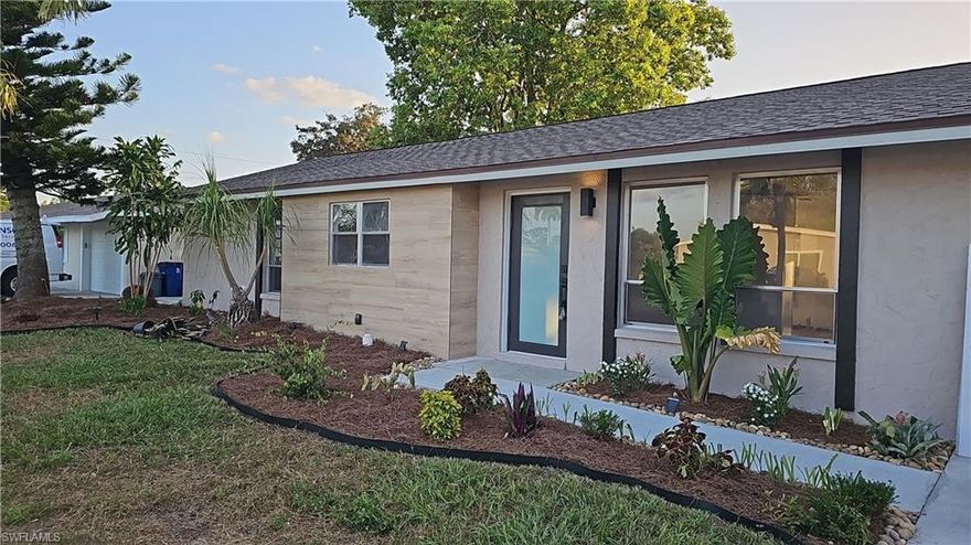 Your Dream Home Awaits in San Carlos Park! Don't let this completely transformed starter home slip away! This modern gem features 3 beds and 2 baths, centered around a spacious, open kitchen concept boasting beautiful wood kitchen cabinets and sleek quartz countertops—perfect for entertaining or daily life.
Step inside and immediately appreciate the meticulous updates. You'll find durable 12mm waterproof laminate flooring flowing seamlessly throughout, complemented by stylish 5.5" baseboards that add a touch of elegance. Both bathrooms are designed with sleek LED mirrors and contemporary large tiles on the walls, offering a spa-like feel. Beyond the aesthetics, this home provides incredible peace of mind and practicality. Enjoy enhanced safety with an updated hurricane impact front door, garage door, and side door (with an epoxy-floored single-car garage and well-sized in-garage laundry area). A new roof (2018) and a new A/C (11/2024) mean less to worry about.
The generous, spacious yard offers ample room for a future pool oasis, complete with a convenient shed for extra storage. To top it all off, a $2500 appliance credit is offered, giving you the flexibility to choose the perfect appliances to complete your dream kitchen!
Location is everything, and this home delivers! It's conveniently situated near I-75, Gulf Coast Town Center, FGCU, and RSW Airport, providing easy access to premier shopping, dining, entertainment, and travel.
This adorable home won't last long with so many desirable features in a fantastic location. Schedule your showing today and make it yours!