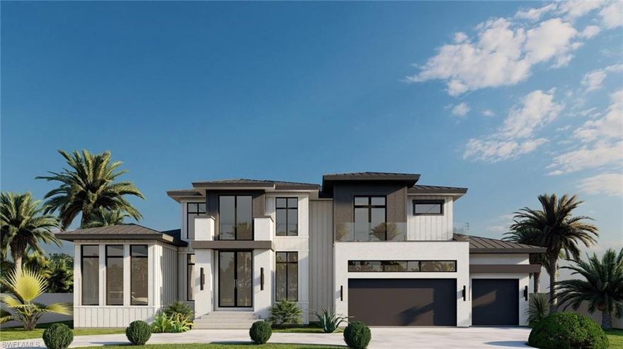 Stunning New Luxury Gulf Access Home Nearing Completion!!! Big wide water view with eastern exposure brings in abundant light. Completely custom with high end designer select finishes, fixtures and appliances. Features include new seawall, circular driveway, 400 amp electric service, decorator electric systems, custom pool/spa (heated), designed outdoor kitchen, 10' tall sliders, all impact windows and doors, high energy efficiency package, custom millwork, floating stairs, elevator, Wolf kitchen appliances with 48" gas range, custom showers and much more (see attached Features Sheet). Completion summer 2025. Act now to secure your piece of Marco Island Paradise!