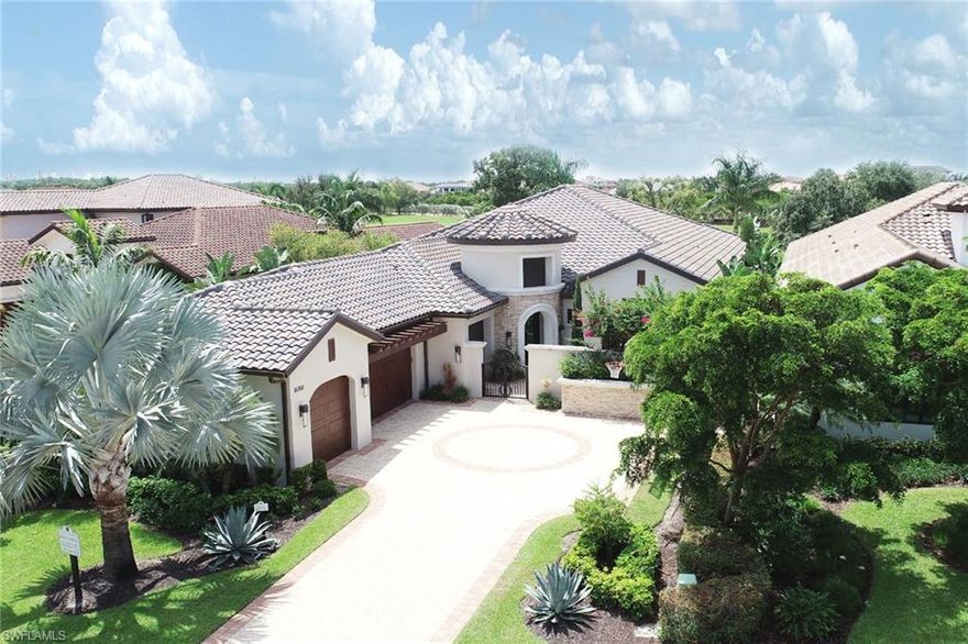 REDUCED $300,000!!! OFFER GOOD UNTIL NOVEMBER 30th, 2018! Recipient of Best Overall Construction and Design Award by CBIA's Parade of Homes in 2015! Former Fox Custom Builders, Inc. Barlovento model was professionally decorated by Clive Daniel Home Interiors. Most featured home in the Talis Park Commercials as well as a spread in Home & Design Magazine where they gave it the name "Eclectic Glamour". This 3,433 sf floorplan includes 3 bedrooms + den, great room, study, a formal dining room that opens to a patio, an island kitchen and outdoor living area with a covered lanai,  salt water pool & spa, outdoor fireplace and summer kitchen. Transitional interior with neutral color palette. This home offers the very best with Viking and Bosch kitchen appliances, surround sound throughout, home automation system, SONOS SMART AND MOVE IN READY! Marble, wood and tile floors throughout. Golf views on the 11th hole green and pin as well as a lake view. Talis Park offers a spectacular golf experience along with an array of fitness classes at the Core Fitness Center & Esprit Spa plus breakfast every morning at Fiona's Market Café!