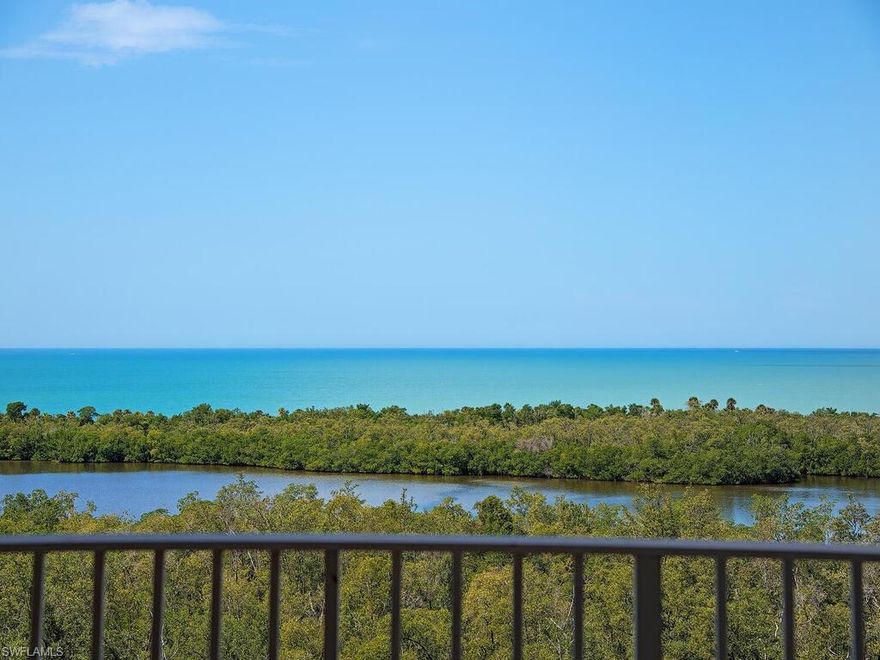 Beautiful gulf and sunset views from this classically elegant home that is a corner end unit with through views to the east and west. Spacious rooms in a 3 bedroom 3 bath with all suites split and very private. Marble floors and lovely touches throughout. Hurry to view this wonderful property in this well loved luxury tower. Close to tram and beach access with two tennis courts on site, guest suites, fitness center with sauna and steam, gorgeous sunny pool and spa as well as grilling area. Two under building garage parking spaces and an additional air conditioned storage included. All the 5 star amenities of Pelican Bay with two beach front restaurants, tennis in two locations and a state of the art fitness/life center. All the best of the Florida lifestyle in this amenities rich beach front resort!