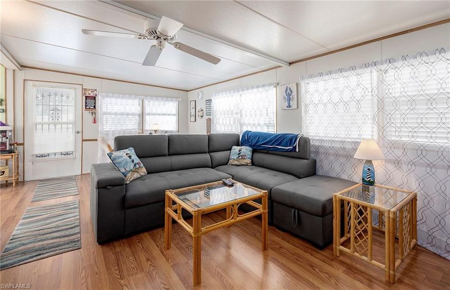 Nestled away is North Fort Myers BEST kept secret, Fountain View, a 55+ Lifestyle Community where homeowners own the land! This well-maintained community offers countless amenities including heated Pool, Clubhouse, Volleyball, Shuffleboard, Library and so much more! This 1 bedroom 2 bath Home is all you need to live the Florida Retirement Dream. HOA fees include water, sewer, trash, lawn and the upkeep on the amenities for only $230.00. Your retirement dream starts here! What are you waiting for? Call to schedule your appointment today!