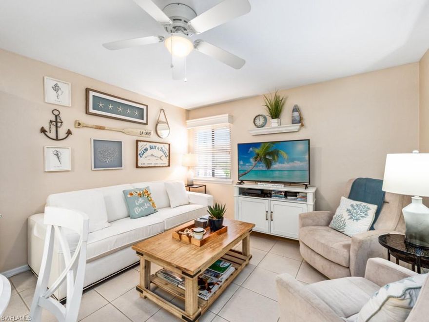 FULLY FURNISHED, TURNKEY CONDO AT FIFTH AVENUE BEACH CLUB! JUST 2 BLOCKS TO THE BEACH! This is your chance to own 1 of only 14 condo units at Fifth Avenue Beach Club with a liberal rental policy allowing for leases as short as 7 nights! This condo includes a well-appointed kitchen, ensuite primary bedroom, guest bedroom, guest bathroom and a comfortable living area. As an added bonus, it has its own stackable washer/dryer and the community has a rare common pool (very rare on 5th Avenue South). This 2nd story unit sustained no direct damage from Hurricane Ian and all common assessments have been paid. This unit has a well-established rental history resulting in a high potential return on investment. So, if you are looking for investment property, an over-flow guest residence, maybe a source of passive income or just your own piece of paradise close to the beach, restaurants and shopping on 5th Avenue South, this is a great opportunity!