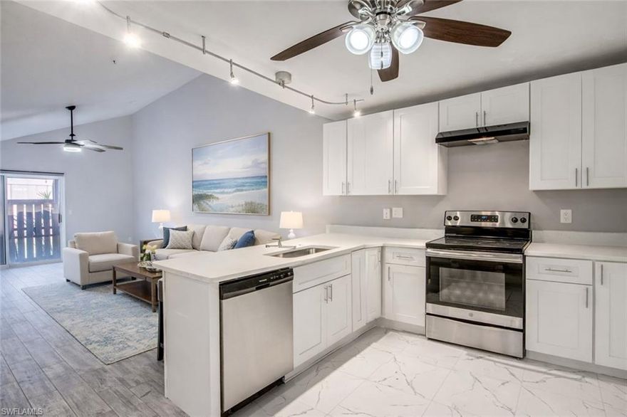 Beautifully remodeled 2-bedroom, 1.5-bath villa located in the heart of Fort Myers, within the desirable Royal Woods community. The home features a private screened-in, roofed front courtyard, perfect for relaxing or entertaining. The updated kitchen features new stainless-steel appliances, beautiful countertops, and modern shaker-style cabinetry. This thoughtfully designed home features two spacious bedrooms, each with sliding glass doors that open to a private courtyard—perfect for enjoying indoor-outdoor living. The primary suite includes a spacious walk-in closet, offering comfort and ample storage. Fresh finishes throughout the home create a light, bright, and airy living space.

Royal Woods offers excellent amenities WITH LOW HOA FEES OF $291, including a community pool, tennis courts, pickleball, shuffleboard, and a clubhouse. This quiet, well-maintained, pet-friendly neighborhood provides convenient access to local shopping, dining, and Southwest Florida’s beautiful beaches.

Move-in ready and ideal for full-time residents or a seasonal getaway.