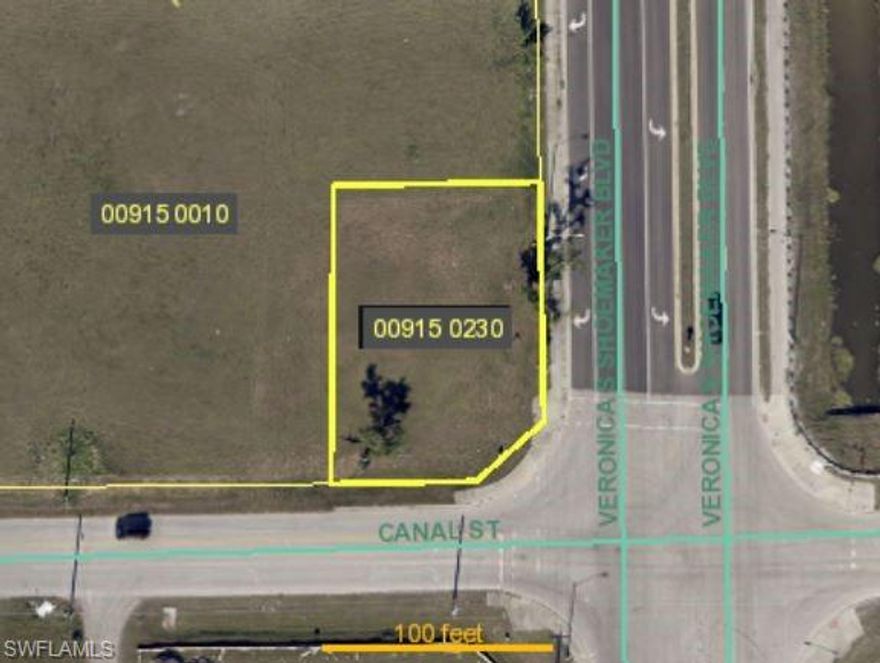 Corner Lot just North of Hanson Street which is extended to Ortiz Avenue. High Traffic count on Veronica Shoemaker Blvd.