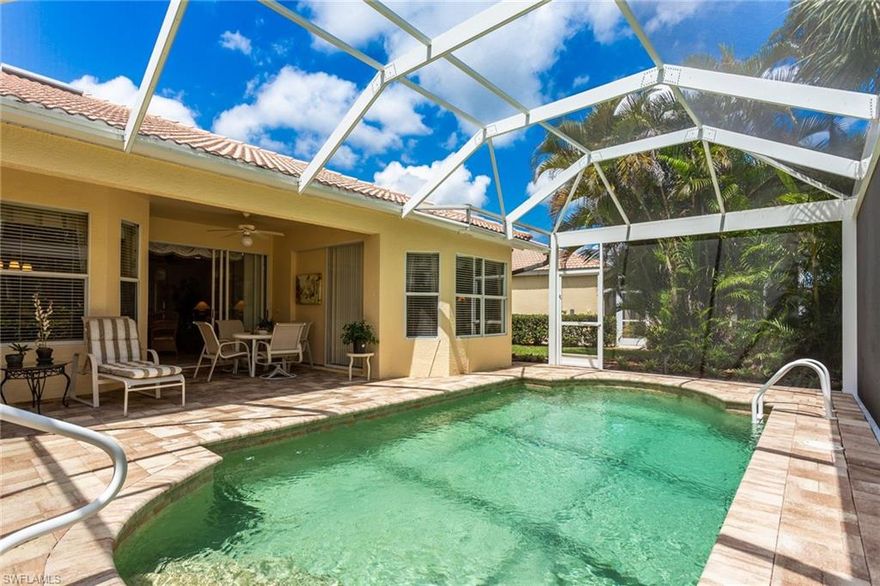 RARE FIND, GENTLY LIVED IN, TURN KEY, COMPLETELY  UPGRADED VILLA WITH ATTACHED 2 CAR GARAGE, that backs up to Arrow Head golf course.  This home boasts of numerous upgrades to include surround sound,  upgraded kitchen and baths with Stainless steel appliances,  new granite counters sinks and faucets, large kitchen pantry, double kitchen sink, 54 inch designer fans and lighting, crown molding and chair rail,  16 inch floor tiles, neutral colors, window treatments, decorative curtains,  in house laundry with utility tub, newer water tank and HVAC. If it could not get any better this home has a PRIVATE HEATED POOL & A NEW ROOF WAS JUST INSTALLED .  For those of you who are golfers, Heritage Greens is a golf community on a public course designed by Gordon Lewis. So you get to golf without the high community golf assessments & memberships, you pay as you golf.