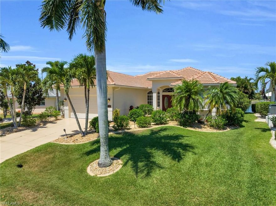 Welcome to your dream waterfront oasis in Punta Gorda Isles! This charming Fero-built three bedroom pool home not only boasts a dramatic wide basin view, but is chock full of desirable updates most buyers are looking for! A BRAND NEW TILE ROOF was installed in 2023 which is nicely accentuated by a freshly painted exterior and new paver front porch. When you step inside you will experience the “wow-factor” as you are drawn outside to breathe in the dramatic wide basin view framed by the pleasing new picture window pool cage. You are sure to want to relax and unwind in the recently resurfaced freeform heated pool, surrounded by a striking new paver pool deck.  Happily, a new pool heater was also installed in 2023 for year-round enjoyment. Outside the lanai you will discover a 10,000 lb boat lift, perfect for indulging in endless days of boating and water adventures. As you enter inside through the double glass doors, you will be captivated by the abundant natural light filling the vaulted ceilings and beckoning you inside. Tile floors run throughout the home with freshly painted walls providing a great canvas for future decor. The heart of the home is the updated kitchen, featuring stainless appliances, granite counters, and a full-height granite backsplash. Entertaining is a breeze with the seamless flow from the kitchen to the open living area, highlighted by 90-degree disappearing sliding doors that invite the outdoors in, showcasing the picturesque pool and canal views. The primary suite is a retreat in itself, offering direct access to the lanai and pool area, two walk-in closets, and a spa-like en-suite bathroom complete with dual split vanities, granite tops, a jetted garden bath, and a walk-in tiled shower. Natural light floods the space, enhancing the sense of serenity and relaxation. Two cheerful guest rooms provide a comfortable space for your visitors, while an updated guest bathroom offers a stone-topped vanity and walk-in tiled shower. This property is being offered partially furnished. For added convenience, a WiFi enabled Rheem water heater was installed in 2023 and the A/C was replaced in 2022. Enjoy peace of mind all year long with Bahamian storm shutters covering all openings. The oversized 2 car garage is the ideal space for extra storage. Outdoor adventure awaits with fabulous boating and fishing right out your back door.  Punta Gorda also offers a great variety of restaurants, shopping, and wonderful community events, including great music & food festivals. Pickleball, golf, biking, kayaking, tennis and golf are also popular activities in town. Don’t miss out on the opportunity to own your slice of paradise!
