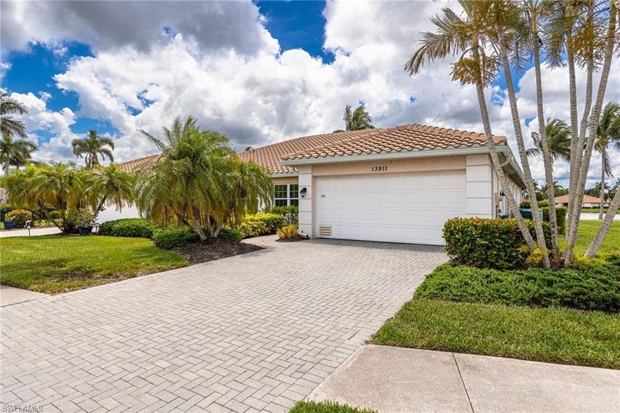 On the market for the very first time. Meticulously maintained by the original owners, this property offers significant recent upgrades, including a new roof in 2024. The home is situated on a larger-than-average lot, providing additional privacy and outdoor space. Enjoy the Florida lifestyle on the beautifully updated, newly tiled lanai, perfect for relaxing or entertaining. The pride of ownership is evident in this well-cared-for home. Reflection Lakes offers an unparalleled, active lifestyle with resort-style amenities, including clubhouse, a fitness center, billiards,  tennis and pickleball courts, and a sparkling community pool. A unique benefit of this community is its private, gated access to the adjacent 279-acre Lakes Regional Park, beloved for its walking/biking trails, water activities, and seasonal farmers market. The location is exceptionally convenient, positioned just minutes from the pristine sands of Fort Myers Beach and the causeway to Sanibel Island. Daily conveniences and premier shopping and dining are a short drive away at destinations like  Bell Tower Shops.Top-tier medical facilities, including HealthPark Medical Center and Gulf Coast Medical Center, are easily accessible. This villa is more than a home; it's a gateway to the best of Southwest Florida living.