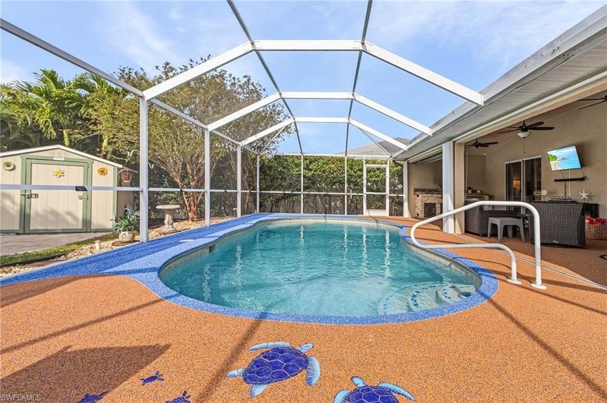 Fully TURNKEY STR with a local property manager in place! Nicknamed the *Cape Oasis*  Current tenants are finishing up a $42,000 lease (plus electricity) on May 1, 2026. Home has been a SUCCESSFUL STR boasting over $24,000 of rental income from Dec-March prior to accepring the 1 year lease. WOW!! Seller has TRANSFERABLE FLOOD INSURANCE - only $2100 (if ANY WATER enters the home, owner gets $250k + $50k contents NFIP) Newer ROOF. New TANKLESS HOT WATER HEATER! The lanai floor was completely REMODELED. With over 1800 ft.² and over 400 ft.² under truss, this home can easily support 10+ guests! The MASTER BATHROOM was completely REMODELED prior to starting the rental and the main sewage line of the home was recently redone. Cape Oasis is WESTERN facing so the sun cooks the pool all day long and the POOL HEATER shuts off by noon. THE HOUSE COMES FULLY TURNKEY! Almost everything in the house is only a year and a half old. Agents, please see additional comments.