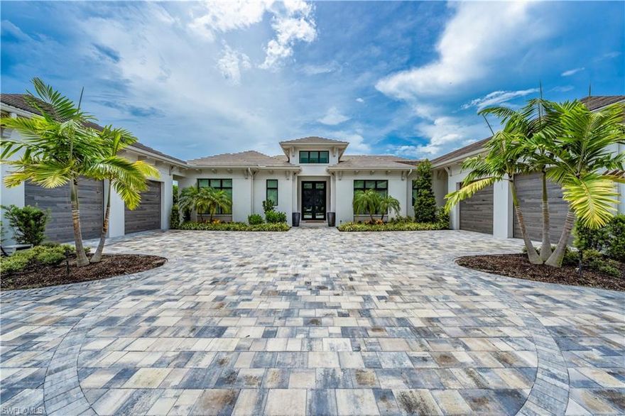 TRANSFERABLE GOLF MEMBERSHIP AVAILABLE. Built by Diamond Custom Homes with stunning Western exposure over the Golf course, this remarkable home features over 4700 sq feet under air. Step through the double glass door entry into the foyer and immediately you will be immersed in a Zen luxurious interior. Soaring, beamed ceilings offer an understated opulence, and the gleaming floors anchor the great room with built in feature wall including a fireplace.  The masterfully curated kitchen has Thermador appliances featuring a gas stove w 6 burners, and griddle, wall ovens, specialty coffee maker and a three-panel refrigerator/freezer/wine refrigerator! The butler's pantry offers an additional refrigerator and loads of storage. Ideal open dining overlooks the lanai and the sparkling pool/spa beyond to Lakes course hole 11.  Immerse yourself in relaxation in the spacious primary suite with seating space and generous walk-in closets. The primary bath is a beautifully private oasis with separate soaking tub, dual shower including a rainhead and multiple shower heads and handheld sprays. 3 additional guest suites all with motorized privacy shades for maximum comfort offered to your family and guests. 4 garages with a car lift and electric car charger and air conditioned with new mini splits and built in storage. Continue your fabulous lifestyle to your outdoor space, covered to protect from the elements, are the outdoor kitchen and seating area and overlooking the gorgeous "fire and water" saltwater pool/spa.  There's a gas firepit perfectly situated for stargazing. The impact resistant windows and doors, lanai shutters and screens and a whole house generator offer peace of mind for those inclement times!
Quail West Golf & Country Club is a designated Platinum Club of America making it one of the top 10 Country Clubs in the USA. Amenity rich and 2 golf courses, full-service spa, tennis and pickleball and a state-of-the-art fitness center, Bocce, playground for the children and a spectacular clubhouse.  Dining options, casual and more refined, open bar and many social activities offered to facilitate your beautiful SWFL lifestyle.  Easy access to sandy gulf beaches, downtown Naples and RSW and Naples airports.