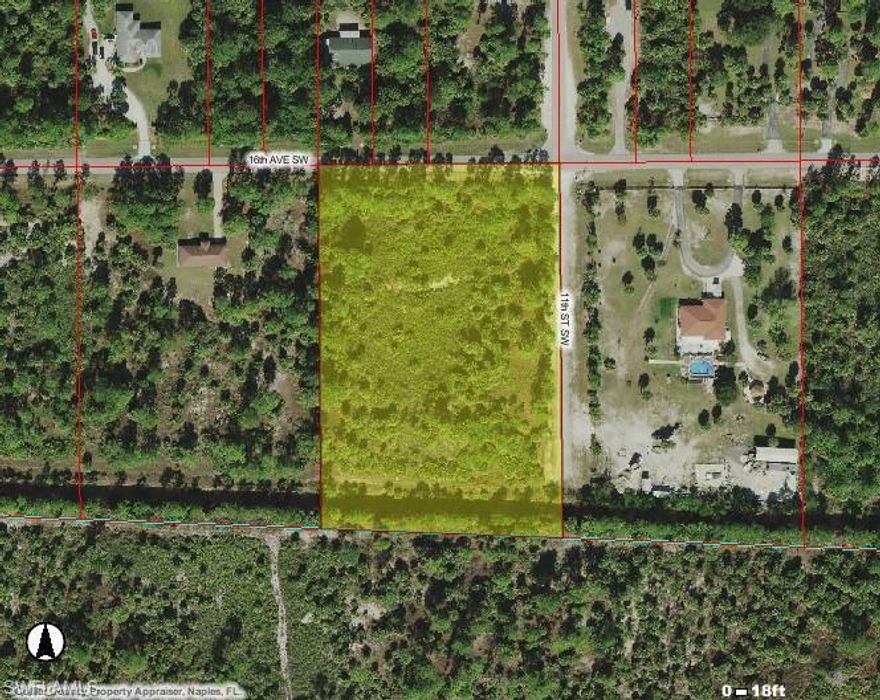 RARE SQUARE UPLAND PROPERTY LOCATED ON THE CORNER OF 16TH AVE SW AND 11TH STREET SW.  NICE PROPERTY CONSISTING OF MAINLY PALMS AND PALMETTO. ACCORDING TO COUNTY PLAT PROPERTY IS 3.83 ACRES WITH A 55' DRAINAGE EASEMENT MAKING 3.41 ACRES USEABLE.  DEP LETTER ATTACHED.