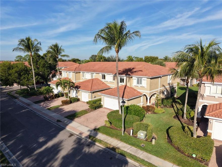 Beautiful 3-bedroom, 2.5-bath end-unit townhouse located in the highly desirable, gated community of Bella Vida in Cape Coral, Florida. This spacious home offers 1,977 square feet of living space, a 2-car garage, and the privacy of an end unit, allowing for extra natural light throughout. Recent updates include new carpeting, new dishwasher  & water heater (2023), making this home truly move-in ready. Whether you’re looking for the perfect second home, investment property, or year-round residence, this property checks all the boxes.
Great layout with lager dine in kitchen , separate  living room, dining room combo which leads you to your patio where you can enjoy morning coffee or evening sunsets overlooking the serene lake, a great spot for BBQing.
Upstairs, you’ll find a versatile loft area, perfect for a home office, reading nook, or additional sitting space. The primary suite is generously sized and features an en-suite bathroom with dual vanities, a walk-in shower, and a relaxing soaking tub, providing a spa-like retreat at the end of the day. There are an additional 2 bedrooms and an addition full bath upstairs with a convenient half bath located on the main level.
Residents of Bella Vida enjoy resort-style amenities, including a large community pool, children’s wading pool, tennis, volleyball, and basketball courts, playground and park areas, a fully equipped fitness center, billiards room, and library. Conveniently located near shopping, dining, schools, and major roadways, this home offers the perfect blend of comfort, lifestyle, and location.